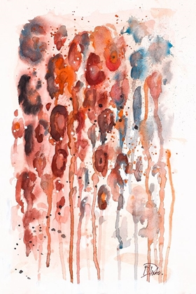 Picture of RED WATERCOLOR ANIMAL SKIN
