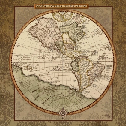 Picture of DAMASK WORLD MAP I