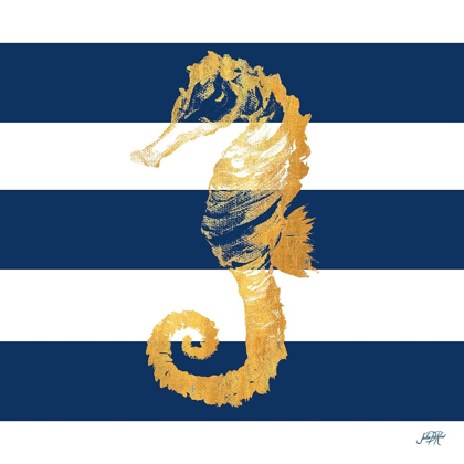 Picture of GOLD SEAHORSE ON STRIPES II