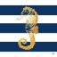 Picture of GOLD SEAHORSE ON STRIPES II