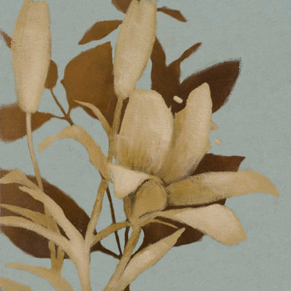 Picture of FOLIAGE ON TEAL I