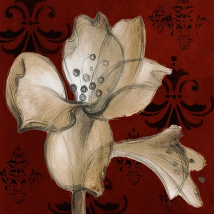 Picture of AMARYLLIS ON RED I