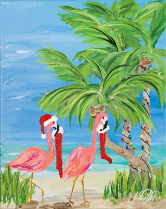 Picture of FLAMINGO CHRISTMAS I