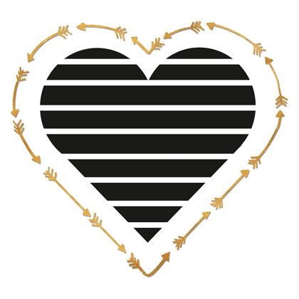 Picture of HEART STRIPES AND GOLD ARROWS