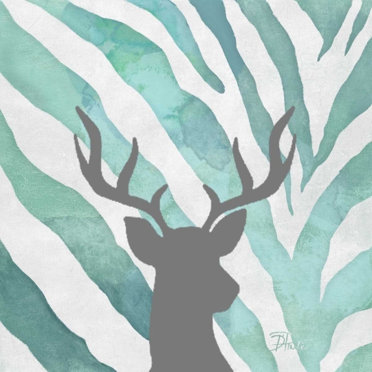 Picture of WATERCOLOR TEAL ZEBRA I