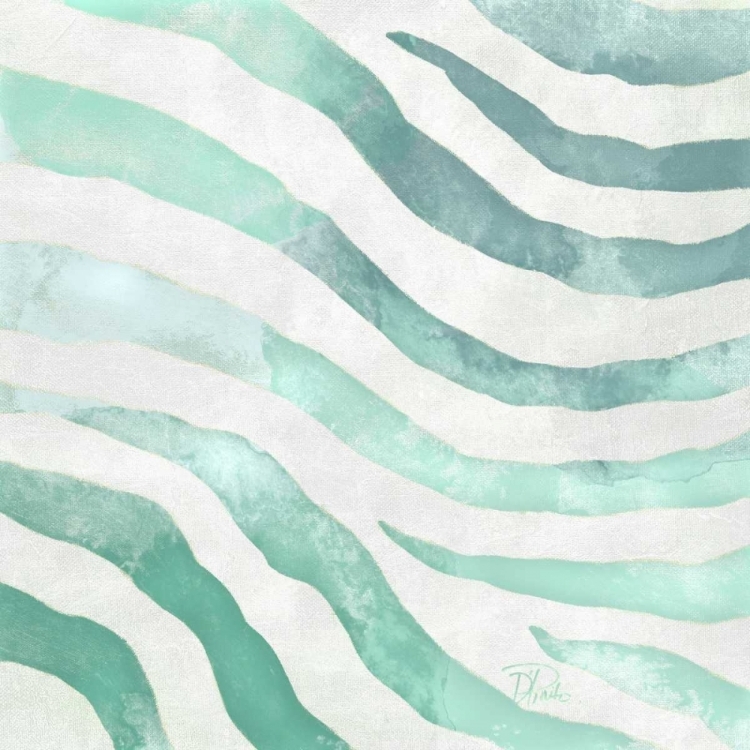 Picture of WATERCOLOR TEAL ZEBRA II