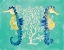 Picture of BLUE SEAHORSES ON CORAL