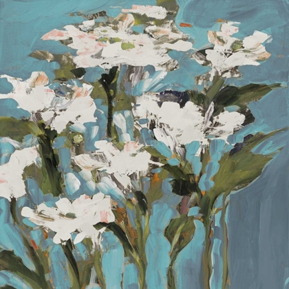 Picture of WILD FLOWERS ON BLUE I