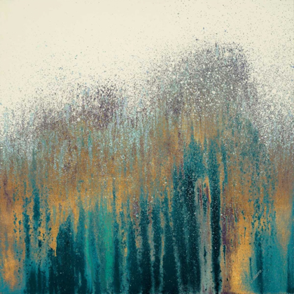 Picture of TEAL WOODS WITH GOLD SQUARE