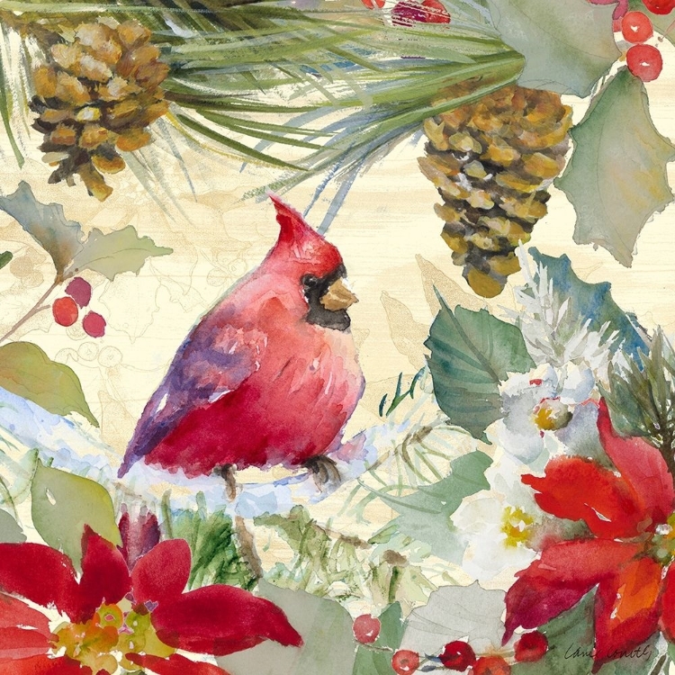 Picture of CARDINAL AND PINECONES I