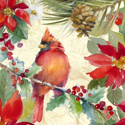 Picture of CARDINAL AND PINECONES II