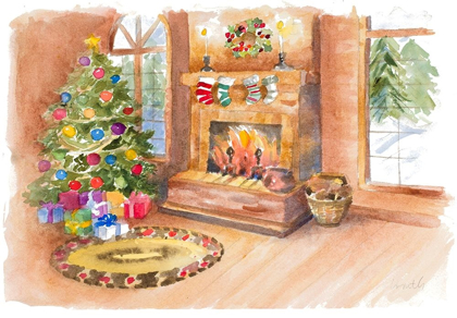 Picture of SANTAS FIREPLACE AND TREE SCENE