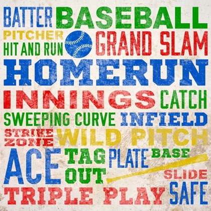 Picture of COLORFUL BASEBALL TYPOGRAPHY