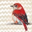 Picture of CHEVERON BABY RED BIRD II