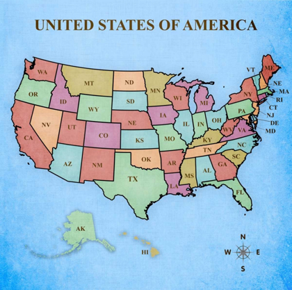 Picture of MAP OF THE UNITED STATES