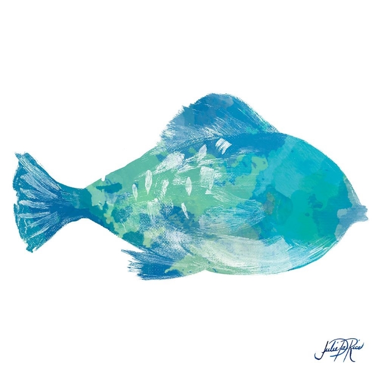 Picture of WATERCOLOR FISH IN TEAL II