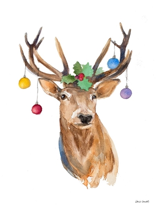 Picture of DEER WITH HOLLY AND ORNAMENTS