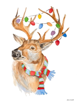 Picture of DEER WITH LIGHTS AND SCARF