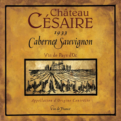 Picture of STILL LIFE WINE LABEL SQUARE IX