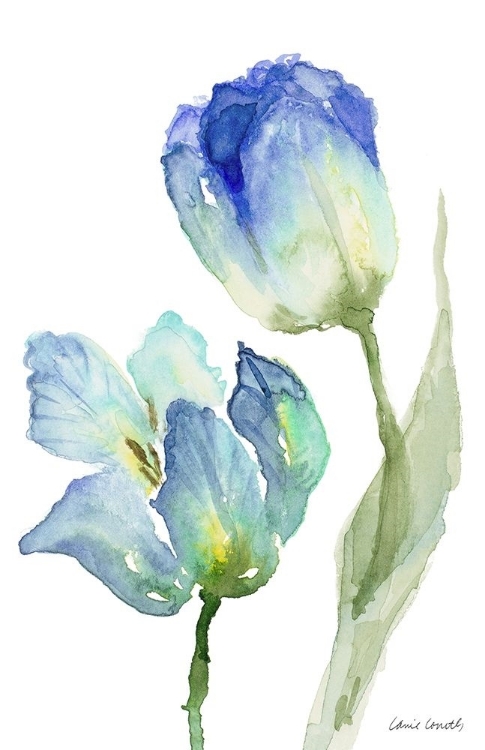 Picture of TEAL AND LAVENDER TULIPS III
