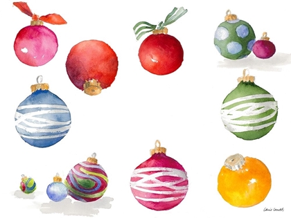 Picture of CHRISTMAS ORNAMENTS WATERCOLOR II