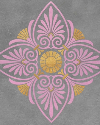 Picture of GRAY AND PINK MEDALLION I