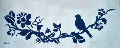 Picture of BLUE FLORAL AND BIRD I
