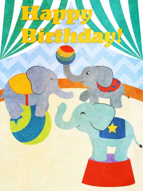 Picture of ELEPHANTS AND SEALS BIRTHDAY I