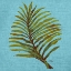 Picture of LEAF ON TEAL BURLAP