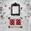 Picture of RED ANTIQUE MIRRORED BATH SQUARE I