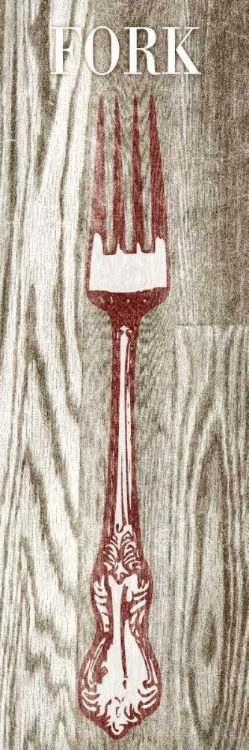 Picture of FORK AND SPOON ON WOOD I