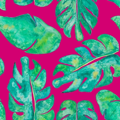Picture of AQUA LEAVES ON PINK
