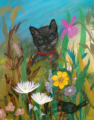 Picture of CAT IN THE GARDEN