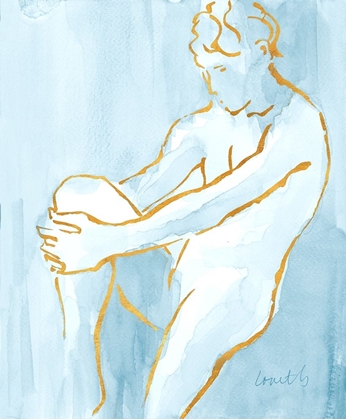 Picture of SEATED MALE FIGURE ON BLUE
