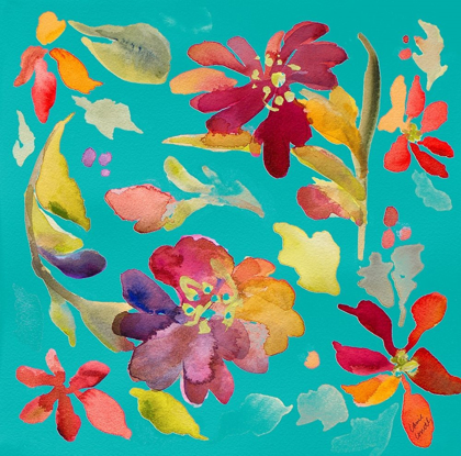 Picture of FLORAL PARTY ON TEAL