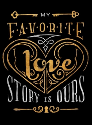 Picture of BLACK AND GOLD LOVE STORY BORDER