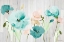 Picture of TEAL POPPIES ON WOOD