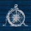 Picture of COMPASS ON BLUE WOOD