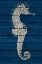 Picture of ANTIQUE SEAHORSE ON BLUE I