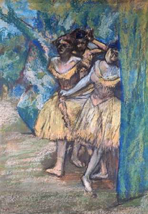 Picture of THREE DANCERS, WITH A BACKDROP OF TREES AND ROCKS