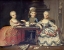 Picture of BOY IN BLUE BUILDING A HOUSE OF CARDS, WITH TWO GIRLS