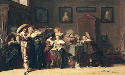 Picture of AN ELEGANT COMPANY CAROUSING IN AN INTERIOR