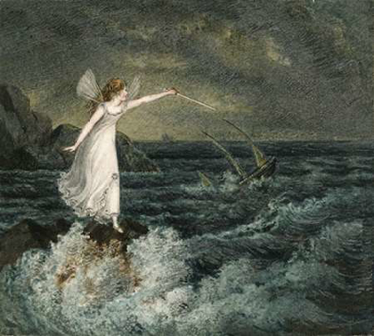 Picture of A FAIRY WAVING HER MAGIC WAND ACROSS A STORMY SEA