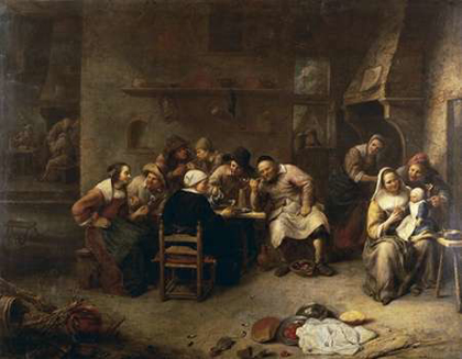 Picture of PEASANTS DRINKING AND SMOKING IN AN INN