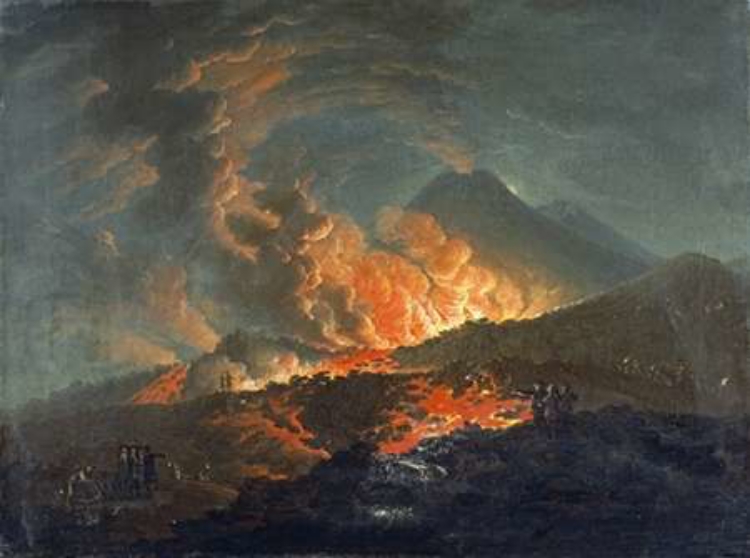 Picture of VESUVIUS ERUPTING AT NIGHT