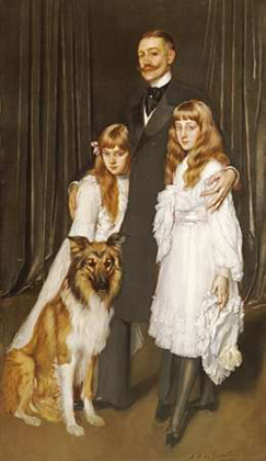 Picture of PORTRAIT OF A FAMILY WITH THEIR COLLIE