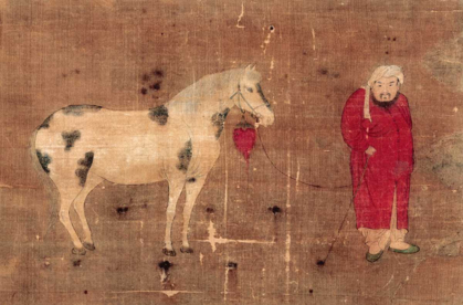 Picture of HORSE AND FOREIGN GROOM