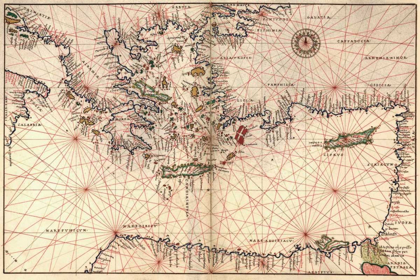 Picture of PORTOLAN OR NAVIGATIONAL MAP OF GREECE, THE MEDITERRANEAN AND THE LEVANT