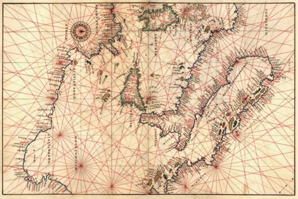 Picture of PORTOLAN MAP OF ITALY, SICILY, NORTH AFRICA AND THE MEDITERRANEAN