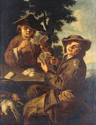 Picture of TWO PEASANT BOYS PLAYING CARDS